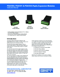 Thumbnail of document Manual - PDA1044 ProVu Digital I/O Expansion Module